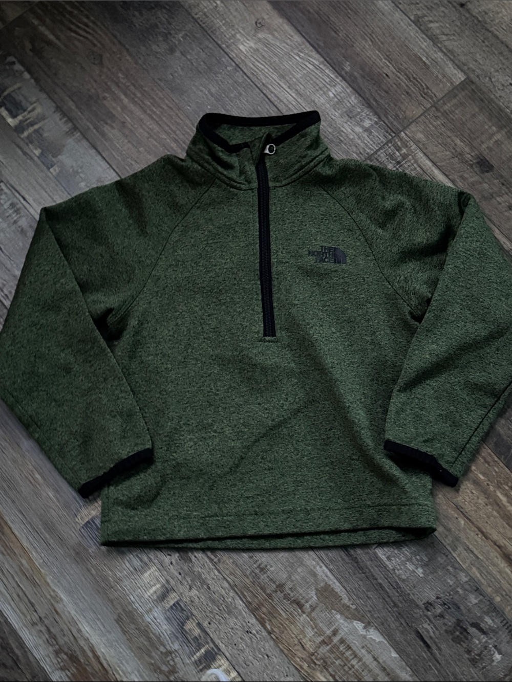The North Face Men's Olive Green Half-Zip Fleece Pullover